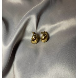 Gold Earrings with Zyrkonia