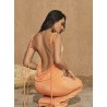 Orange Long Backless Dress