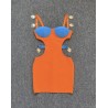 Orange Beach Dress with Gold details