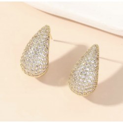 Zyrkonia Waterdrop Earrings Gold