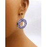 Blue White Earrings