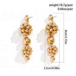 Gold Style Long Earrings Perls