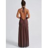 Brown Backless Dress