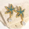 Star Earrings Blue Ocean